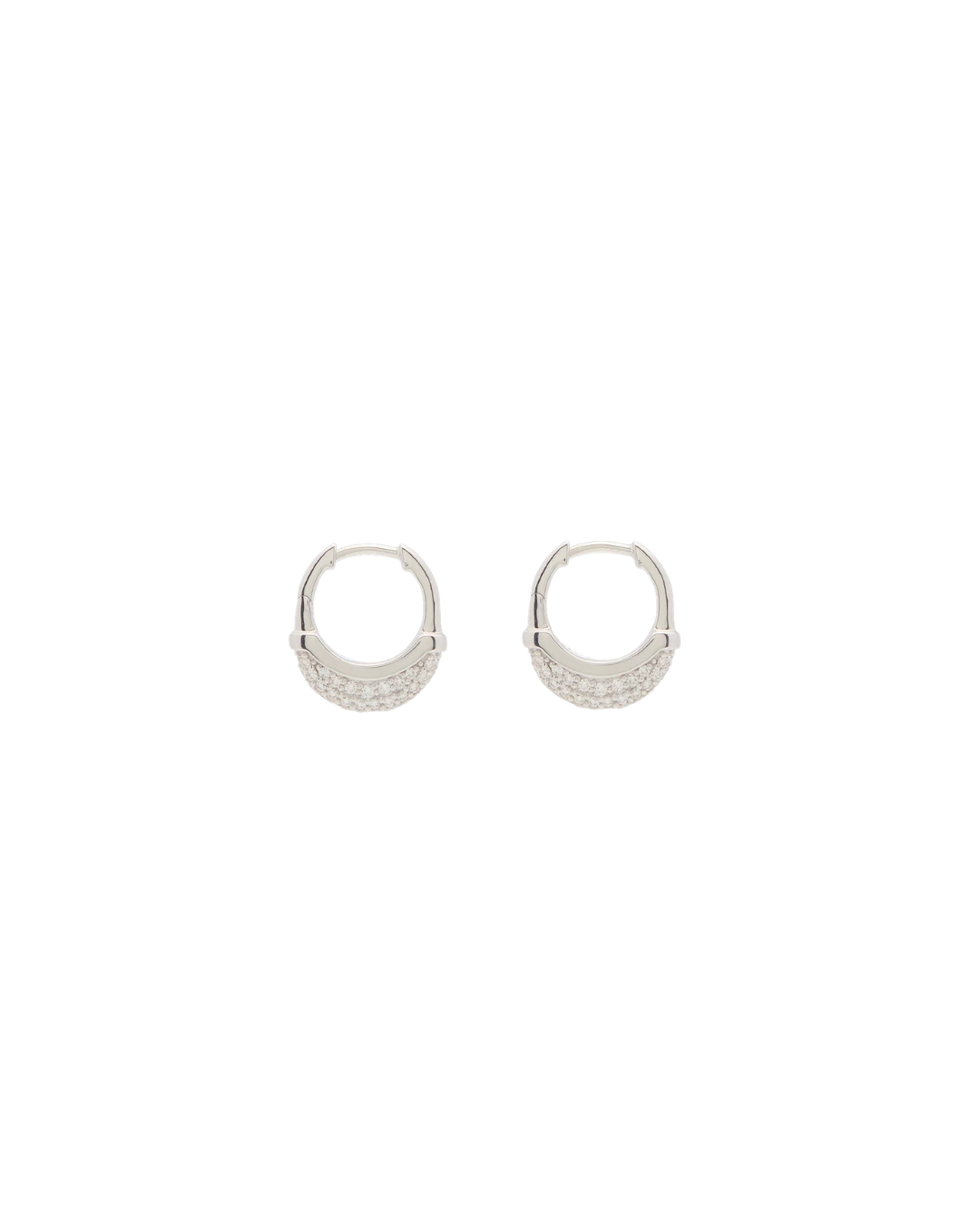 Wyld Box’s Sterling Silvver Luna Extra Small Hoop Earrings with White Diamonds