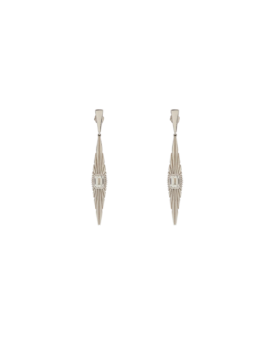 Wyld Boxs Ray of Light Large Drop Earrings with White Topaz