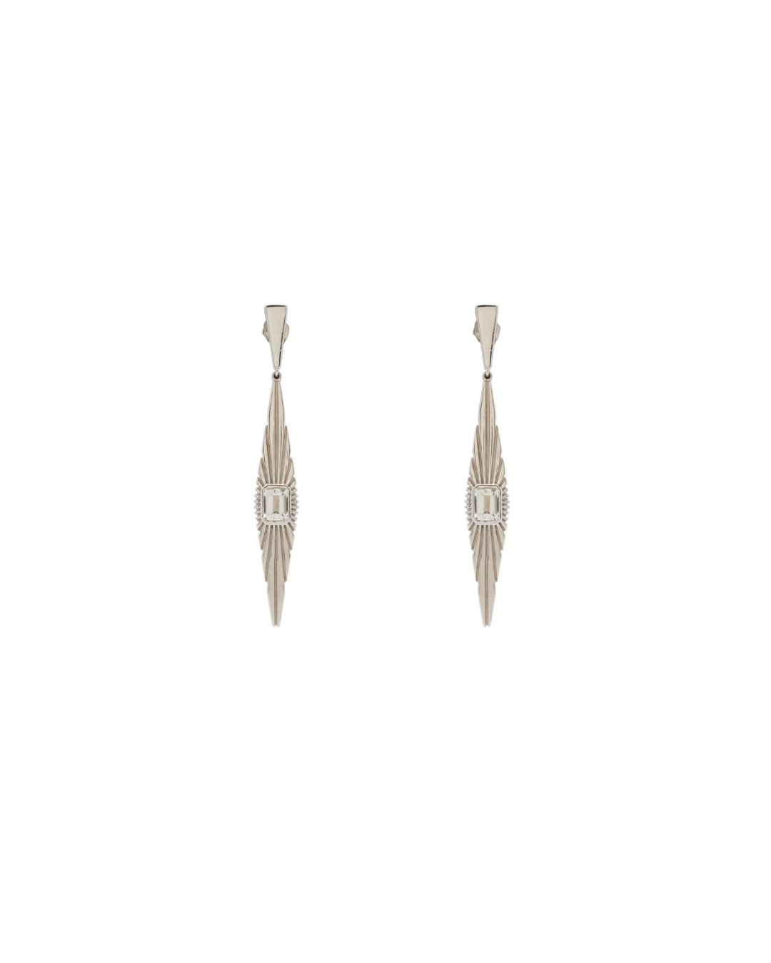 Wyld Box’s Ray of Light Large Drop Earrings with White Topaz