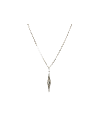 Wyld Boxs Sterling Silver Ray of Light Large Drop Pendant Necklace with White Topaz