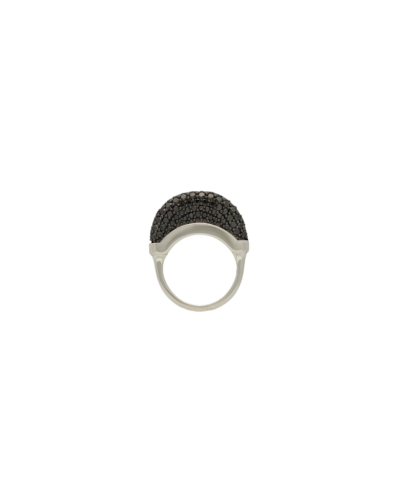Wyld Box's Sterling Silver Luna Ring with Black Diamonds