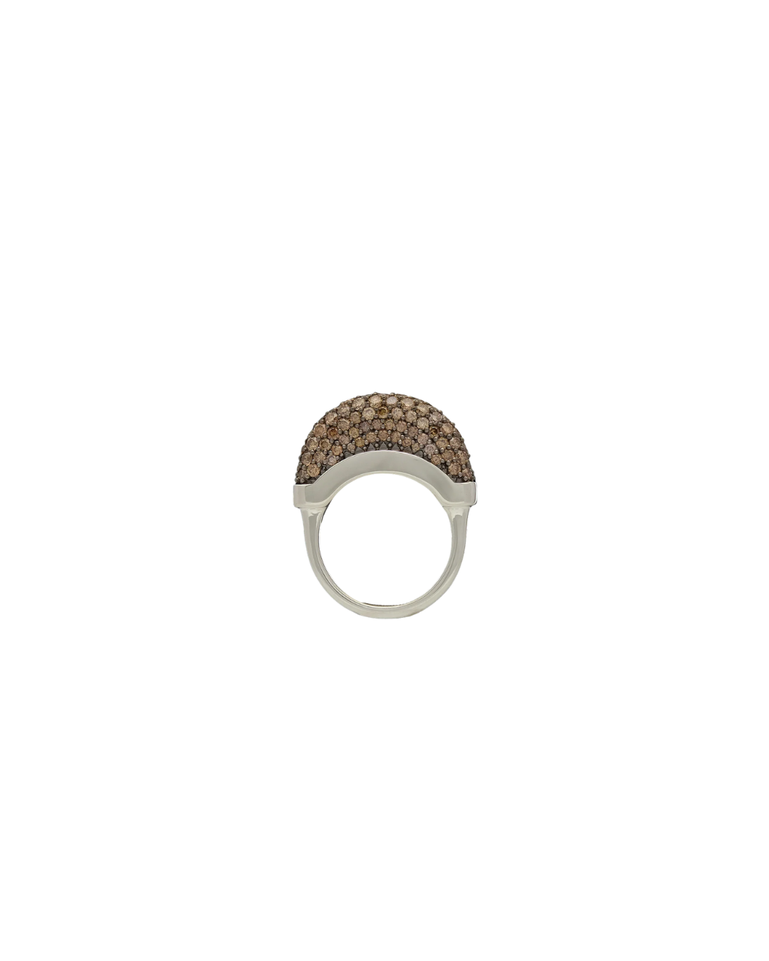 Wyld Box's Sterling Silver Luna Ring with Brown Diamonds