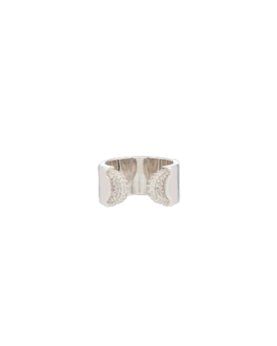 Wyld Box's Sterling Silver Doppia Luna Ring with Diamonds