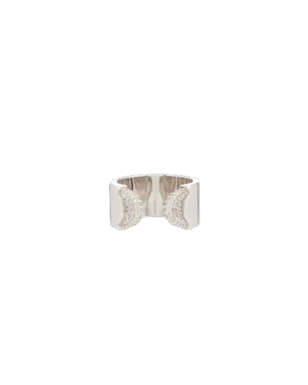 Wyld Box's Sterling Silver Doppia Luna Ring with Diamonds