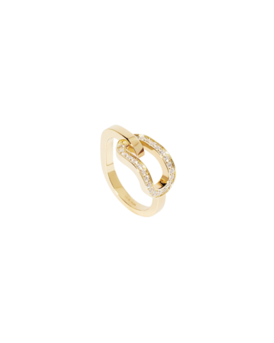 Dinh Vans 18KYG Maillon Large Ring with Diamonds