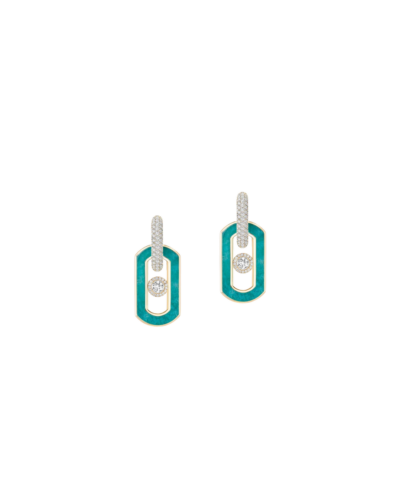 Messikas 18KYG So Move Drop Earrings with Amazonite and Diamonds