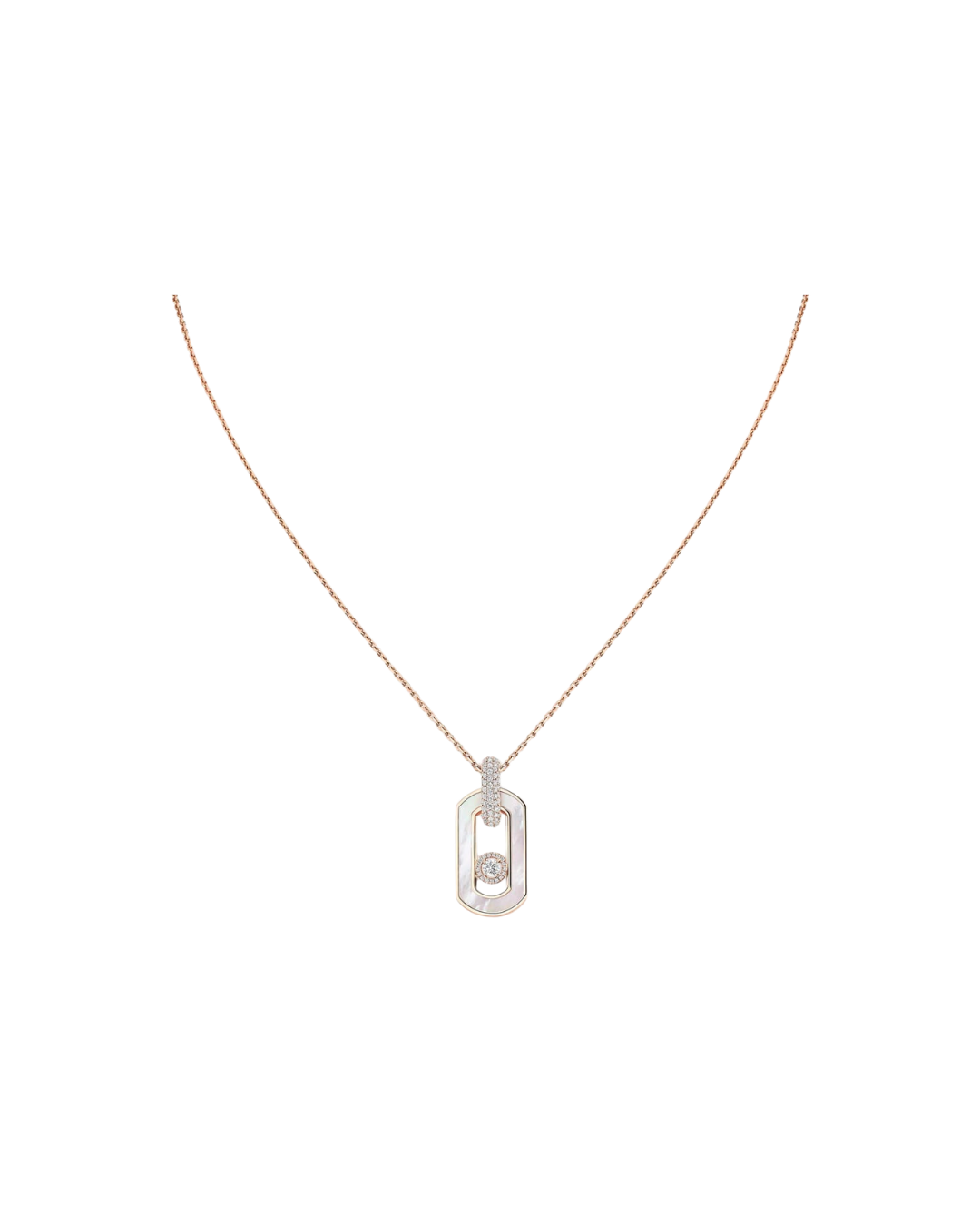 Messikas 18KRG So Move Necklace with Mother of Pearl and Diamonds