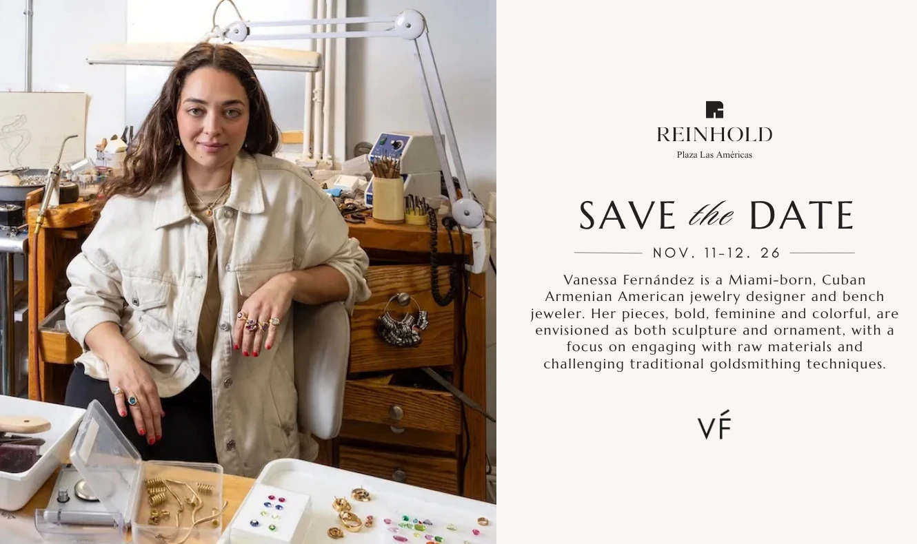 Vanessa Fernández colorful jewelry trunk show at Reinhold Plaza Las Américas