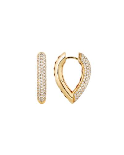 Engelberts 18KYG Pavé Drop Link Medium Earrings with Diamonds