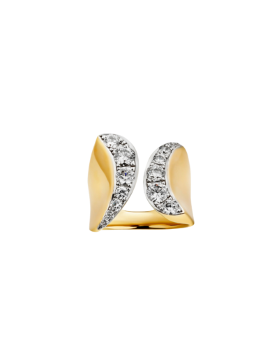 Engelbert's18KYG Margareta Pinky Ring with Diamonds
