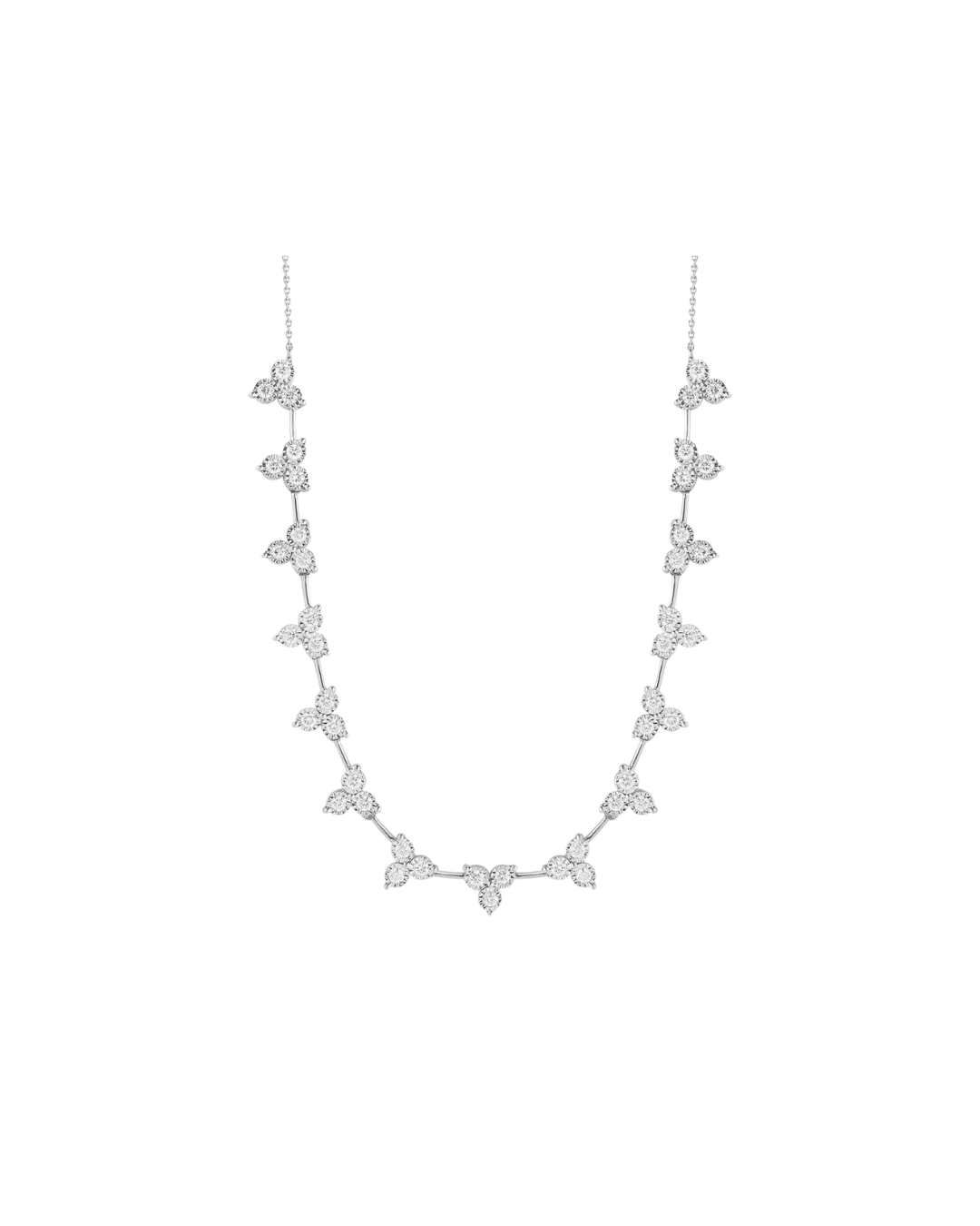 Ava Bea Interval Trio White Gold Tennis Necklace